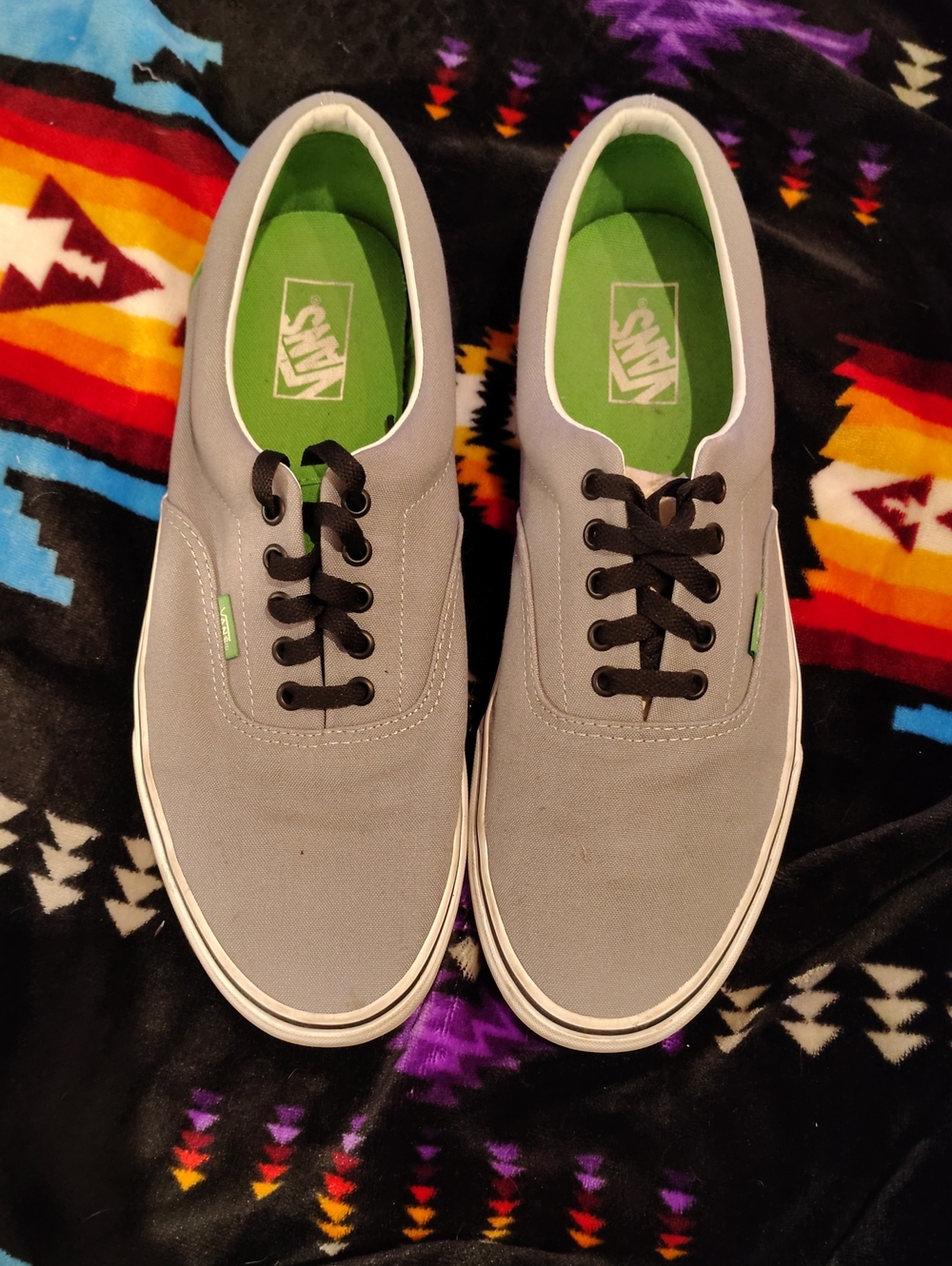 Vans Gray Canvas Low-Top Sneakers with Black Laces